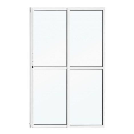 Porta de Correr em Alumínio 210x160x10cm CRV Nobre Abertura Direita 2 folhas Branca - 601014