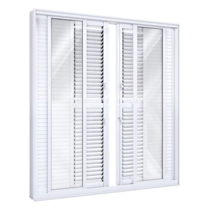 Porta de Correr em Alumínio 214.5x200x13cm Lucasa Branco 4 Folhas Móveis - 9155.0