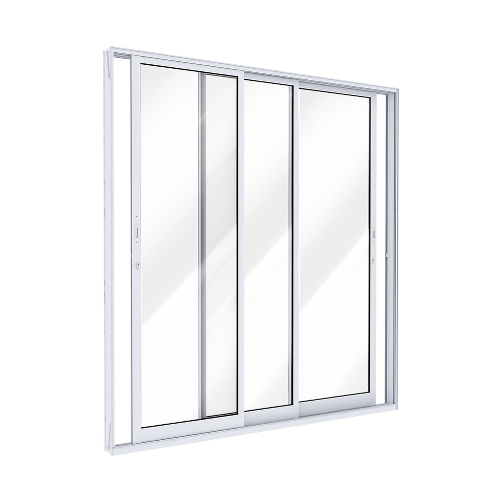 Porta de Correr em Alumínio 215x150x12cm Lucasa 3 folhas Branco Ideale - B-I50012.0