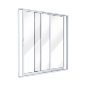 Porta de Correr em Alumínio 215x150x12cm Lucasa 3 folhas Branco Ideale - B-I50012.0