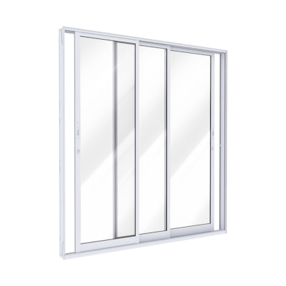 Porta de Correr em Alumínio 215x150x12cm Lucasa 3 folhas Branco Ideale - B-I50012.0