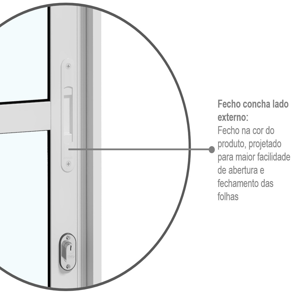 Porta de Correr em Alumínio 216x160x6,6cm Sasazaki Abertura Direita Alumislim 2 Folhas Branca - 78.50.603-2