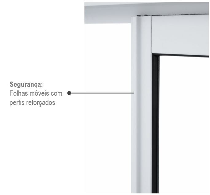 Porta de Correr em Alumínio 216x200x6.6cm Sasazaki Divisão Central Alumifit 4 Folhas Branca - 78.50.101-4