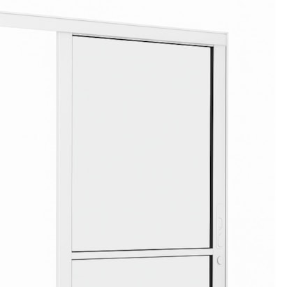 Porta de Correr Parede de Alumínio com Vidro Panorâmico 215x165x4,8cm Brasil Premium Branco - 10795