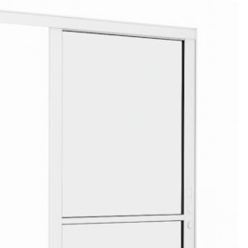 Porta de Correr Parede de Alumínio com Vidro Panorâmico 215x165x4,8cm Brasil Premium Branco - 10795