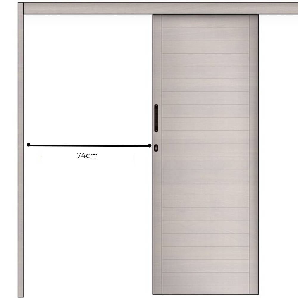 Porta de Correr Suspensa Lambril Alumínio 210X80X10cm CRV Nobre Branca - 996793