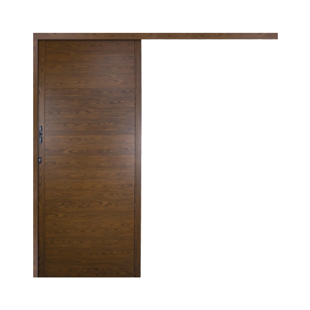 Porta de Correr Suspensa Lambril Alumínio 80x210x08cm Crv Nobre Amadeirada - 996835