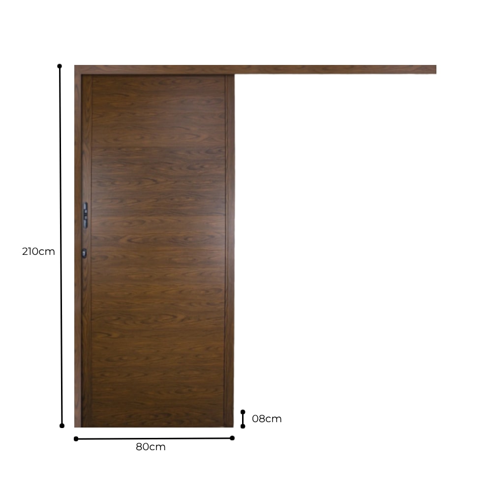 Porta de Correr Suspensa Lambril Alumínio 80x210x08cm Crv Nobre Amadeirada - 996835