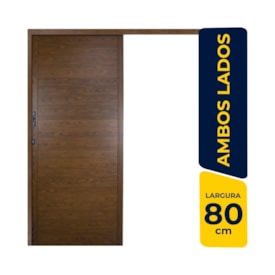 Porta de Correr Suspensa Lambril Alumínio 80x210x08cm Crv Nobre Amadeirada - 996835