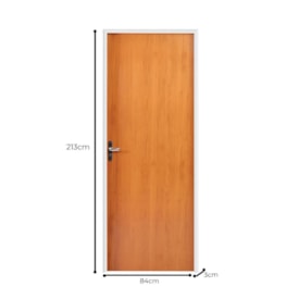 Porta de Madeira Com Batente de Alumínio 213X84X3cm Abertura Direita CRV Classic Mogno - 994994