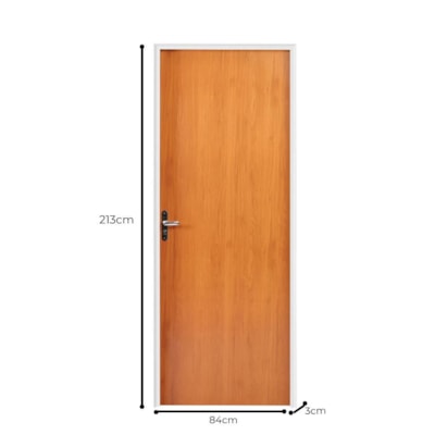 Porta de Madeira Com Batente de Alumínio 213X84X3cm Abertura Direita CRV Classic Mogno - 994994