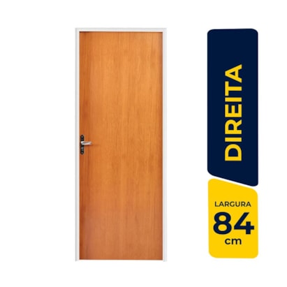 Porta de Madeira Com Batente de Alumínio 213X84X3cm Abertura Direita CRV Classic Mogno - 994994