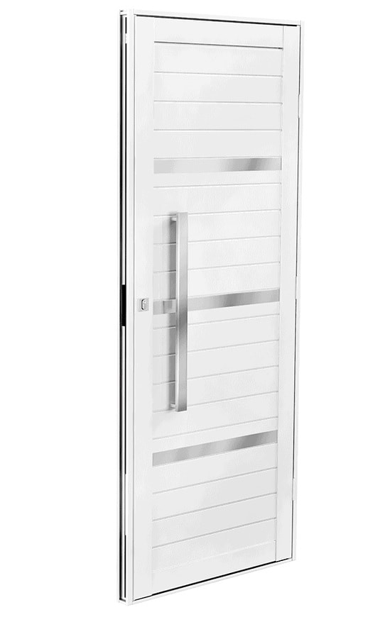 Porta em Alumínio Brasil Esquadrias Abertura Esquerda 215X104 Branco - 10734