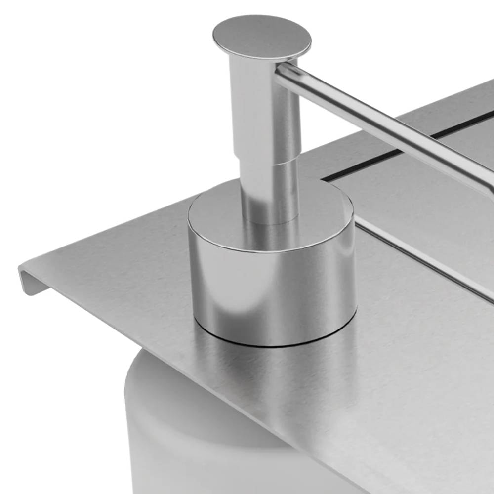 Porta Esponja com Tampa e Dosador de Sabão em Aço Inox Tramontina para Canal Organizador 15cm - 94534126