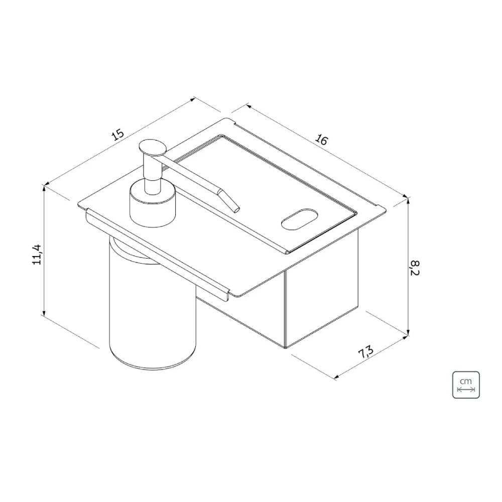 Porta Esponja com Tampa e Dosador de Sabão em Aço Inox Tramontina para Canal Organizador 15cm - 94534126