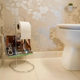 Porta Papel Higiênico Aramada com Revisteiro Astra Cromado - AR/PR