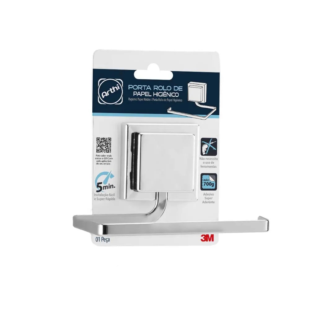 Porta Papel Higiênico Arthi Piatina Cromado - 1324