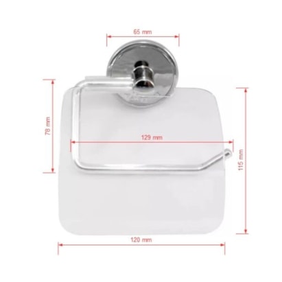 Porta Papel Higiênico Com Fixação Adesiva Plasnature Future Cromado - PLA2003C