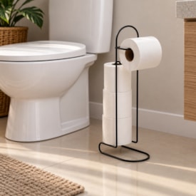 Porta Papel Higiênico de Chão Arthi 4 Rolos Black - 2563
