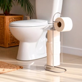 Porta Papel Higiênico de Chão Arthi 4 Rolos Cromado - 1134