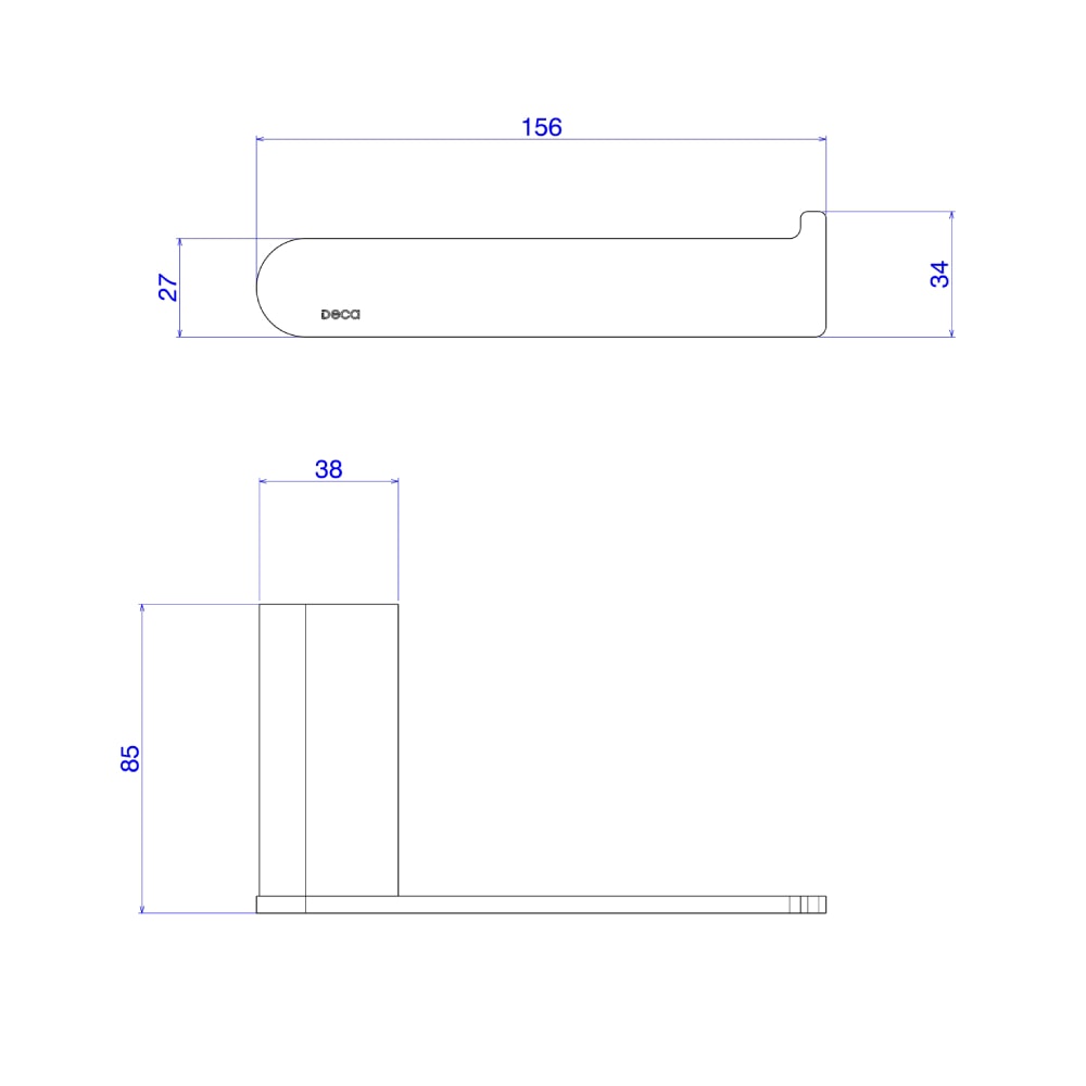 Porta Papel Higiênico Deca Versa Black Matte - 2020.BL31.MT