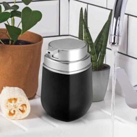 Porta Sabonete Líquido Arthi Conceito Preto e Cromado - 8800