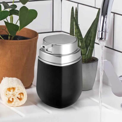 Porta Sabonete Líquido Arthi Conceito Preto e Cromado - 8800