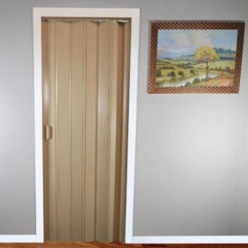 Porta Sanfonada PVC PlasFlex 210x84cm Bege - 04760