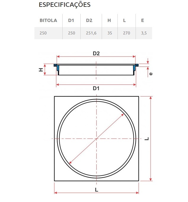 Porta Tampa Quadrada Tigre para Tampa Redonda 25cm - 27642527