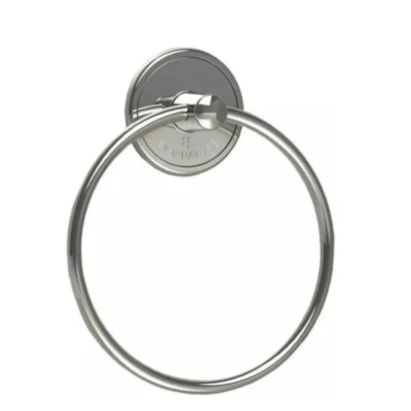 Porta Toalha Argola Com Fixação Adesiva Cromado Plasnature Future - Pla2005c