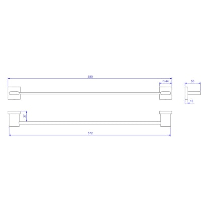 Porta Toalha Banheiro Barra Deca Polo 50cm Cromado - 2040.C33.050