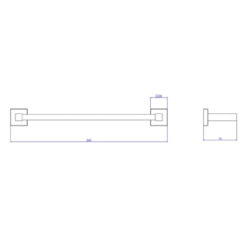 Porta Toalha Banheiro Barra Deca Quadratta 30cm Black Matte - 2040.BL83.030.MT