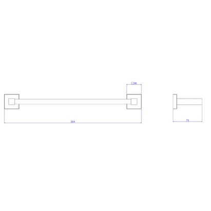 Porta Toalha Banheiro Barra Deca Quadratta 30cm Cromado - 2040.C83.030