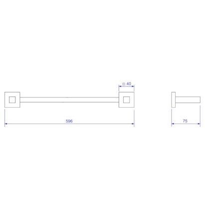 Porta Toalha Banheiro Barra Deca Quadratta 40cm Cromado - 2040.C83