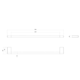 Porta Toalha Banheiro Barra Deca You 50cm Black Matte - 2040.BL104.050.MT