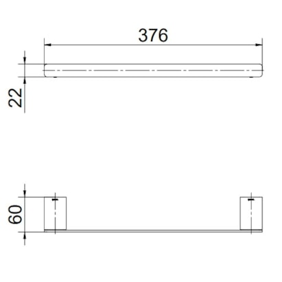 Porta Toalha Banheiro Barra Docol Flat 30cm Cromado - 01013606