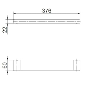 Porta Toalha Banheiro Barra Docol Flat 30cm Cromado - 01013606