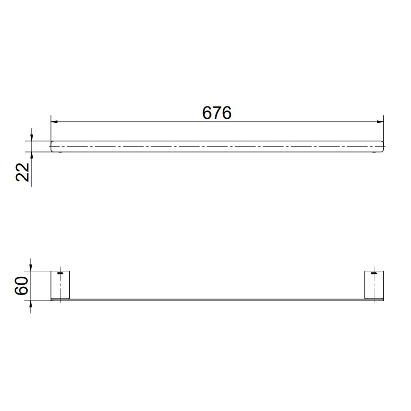 Porta Toalha Banheiro Barra Docol Flat 60cm Cromado - 00961306