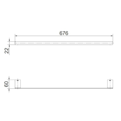 Porta Toalha Banheiro Barra Docol Flat 60cm Cromado - 00961306