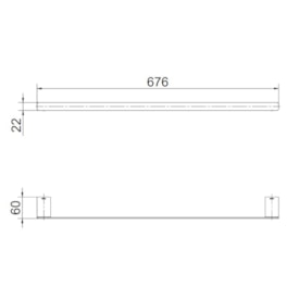 Porta Toalha Banheiro Barra Docol Flat 60cm Cromado - 00961306