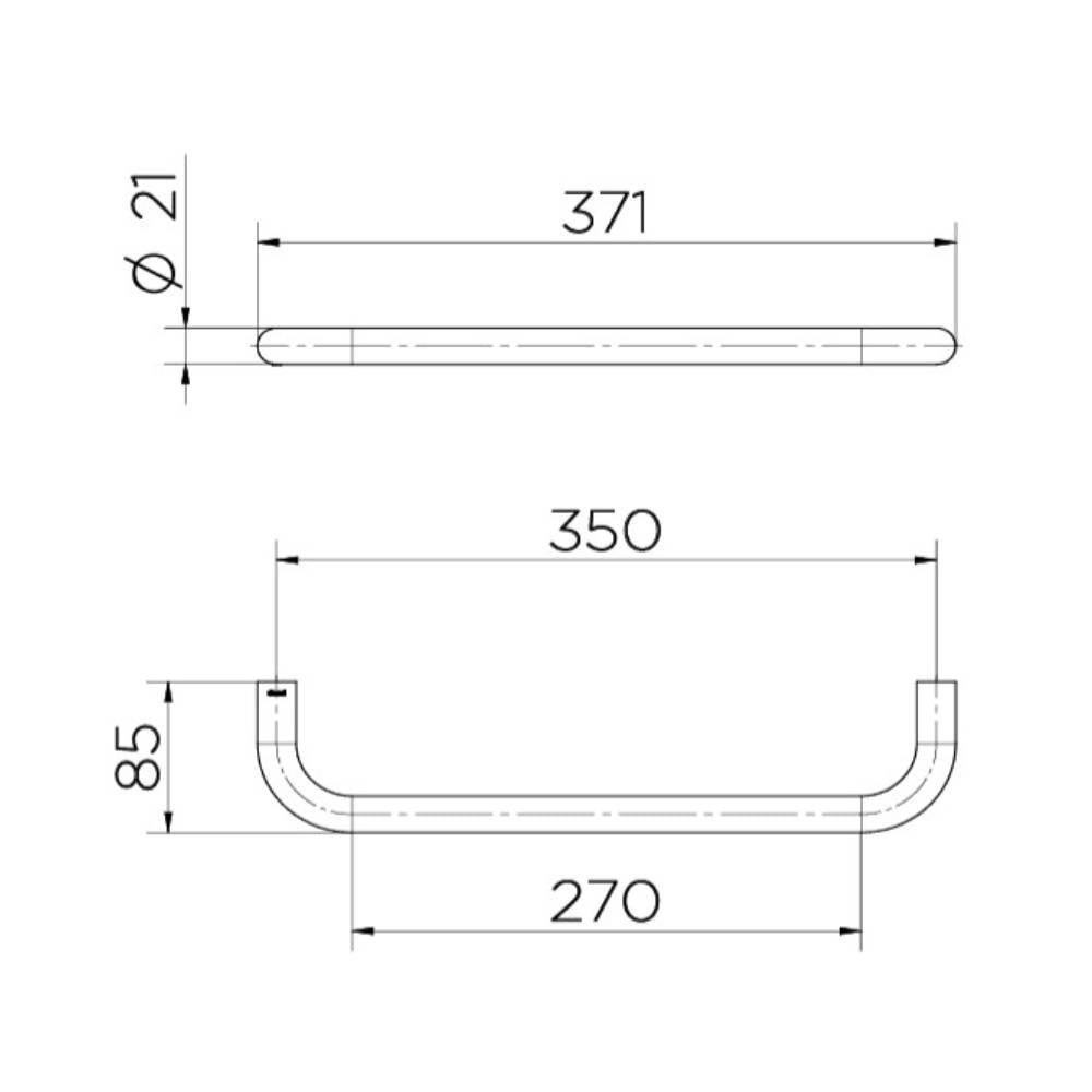 Porta Toalha Banheiro Barra Docol Mix&Match 30cm Inox Escovado - 90017574133