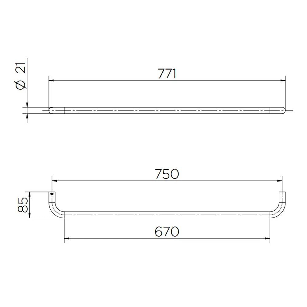 Porta Toalha Banheiro Barra Docol Mix&Match 70cm Cromado - 90009862006