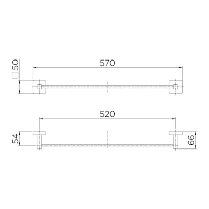Porta Toalha Banheiro Barra Docol Trip 50cm Cromado - 00762006