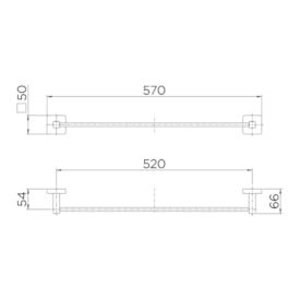 Porta Toalha Banheiro Barra Docol Trip 50cm Cromado - 00762006