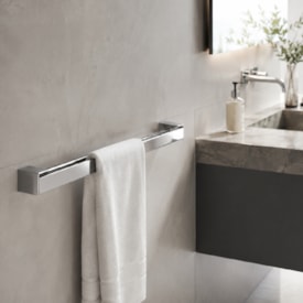 Porta Toalha Banheiro Barra Dupla Docol Flat 60cm Cromado - 01013706