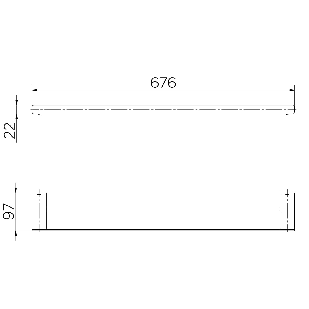 Porta Toalha Banheiro Barra Dupla Docol Flat 60cm Cromado - 01013706