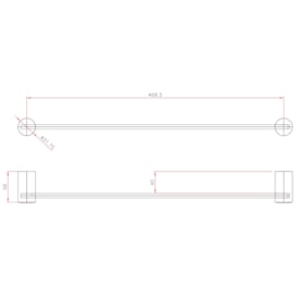Porta Toalha Banheiro Barra Kimetais Delicatta 46cm Cromada - 1944