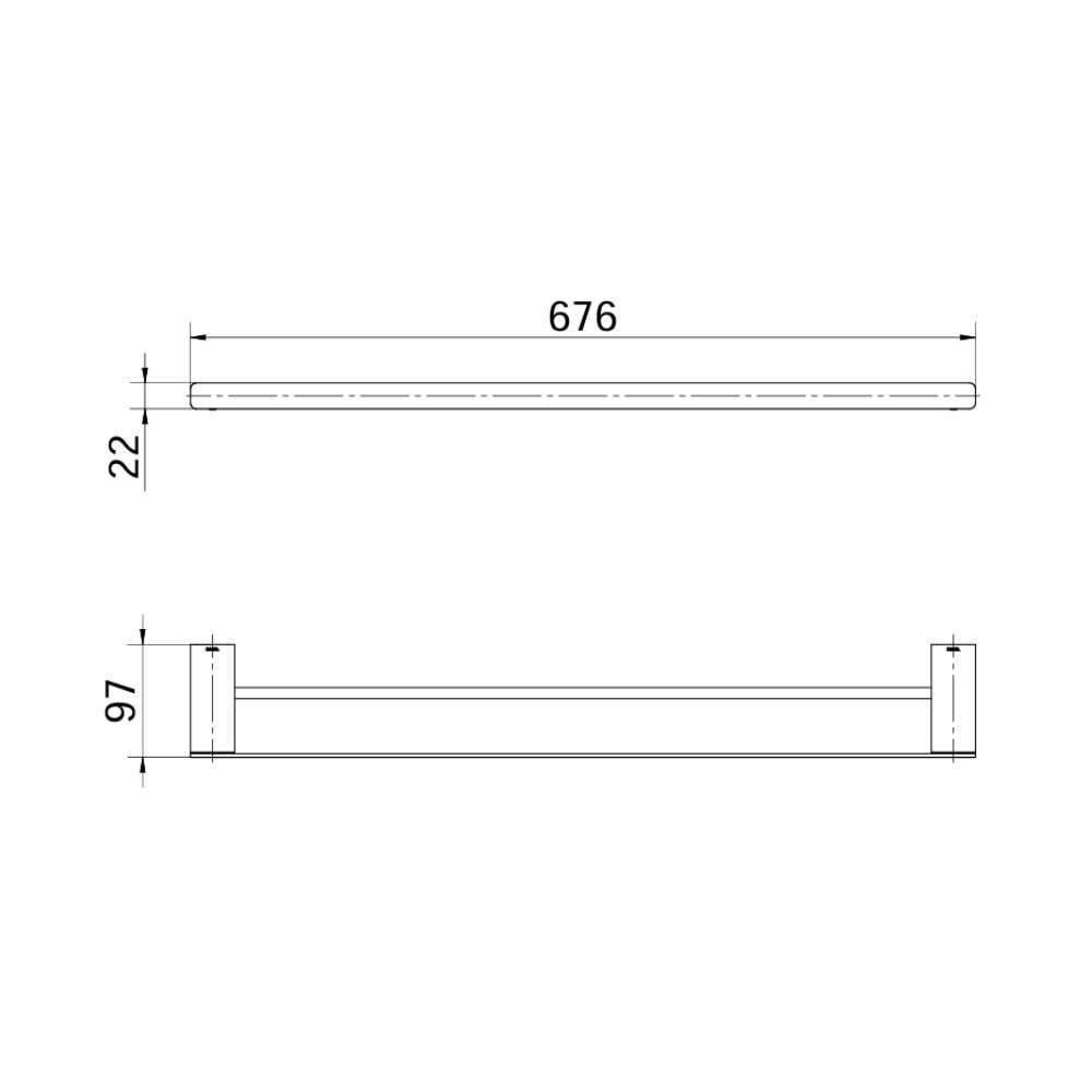 Porta Toalha Banheiro Duplo Barra Docol Flat Ônix - 90010137156