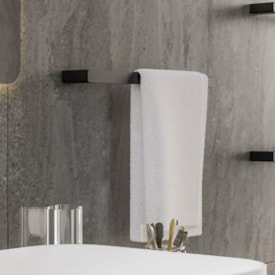 Porta Toalha Banheiro Rosto Docol Flat Ônix - 90010136156