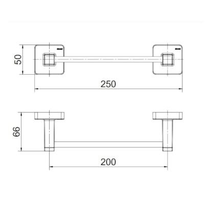 Porta Toalha Banheiro Rosto Docol Trip Cromado - 01543406